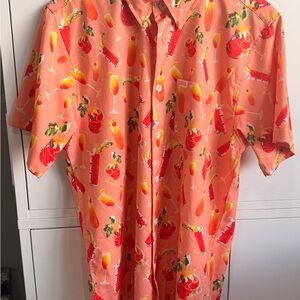 DIXXON Orange Cocktail Print Men's Shirt